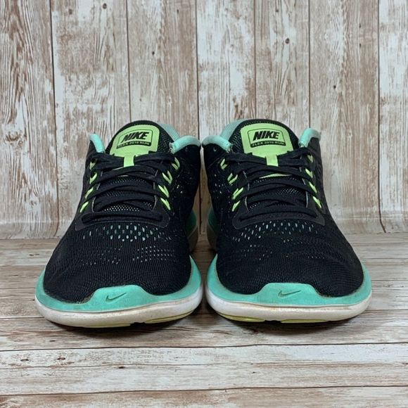 Nike Flex 2016 RN Athletic Running Lace Up Shoes Black Blue Women's Size 9.5 - Picture 2 of 8